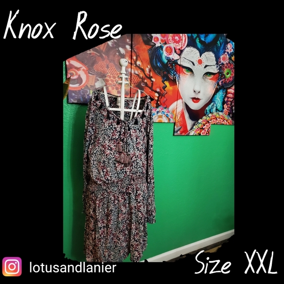 Knox Rose Dresses & Skirts - Knox Rose Floral Bohemian Dress with Tassels Sz XXL